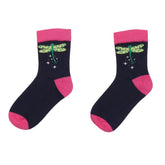 Cotton socks for children – dark blue with cute dragonfly motif made of organic cotton